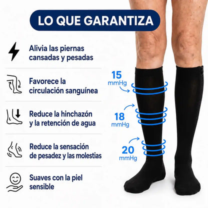 Medias de compresión con cremallera