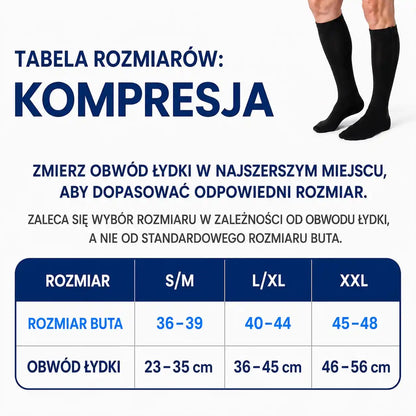 Kompresyjne skarpety z zamkiem