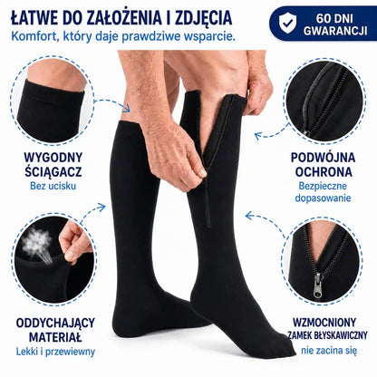 Kompresyjne skarpety z zamkiem