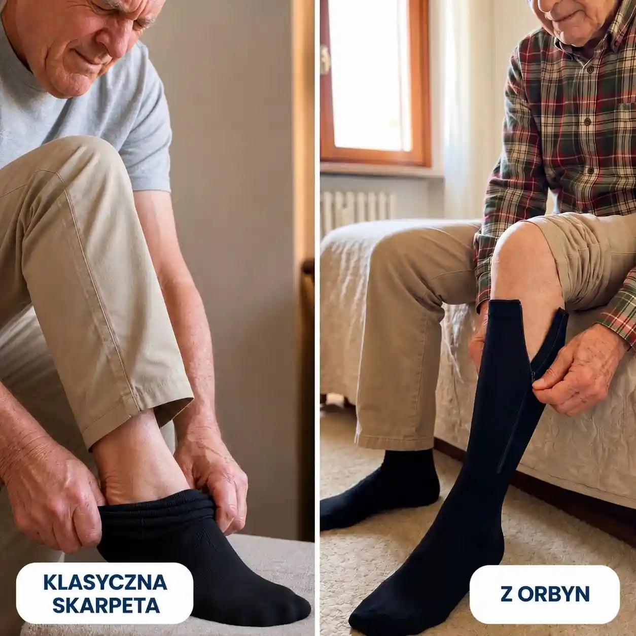 Kompresyjne skarpety z zamkiem